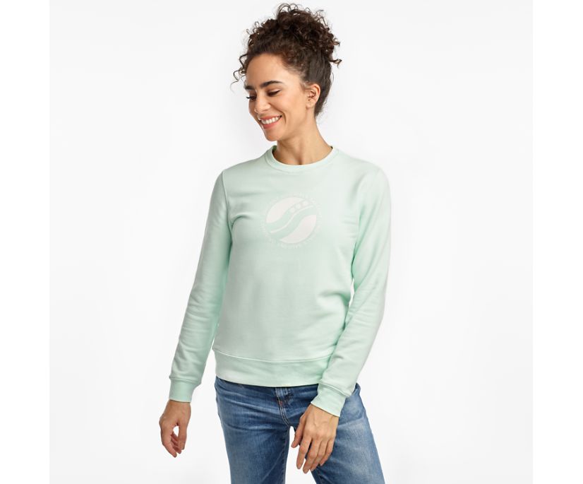 Saucony Rested Crewneck Women's Shirts Blue | Canada 286MQZA